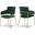 Yara Velvet Dining Chair Set of 2 In Green