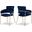 Yara Velvet Dining Chair Set of 2 In Navy
