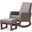 Yashiya Mid-Century Retro Modern Grey Fabric Upholstered Rocking Chair And Ottoman Set