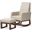 Yashiya Mid-Century Retro Modern Light Beige Fabric Upholstered Rocking Chair And Ottoman Set