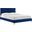 Yasmine Channel Tufted Performance Velvet Full Platform Bed In Navy MOD-6996-NAV