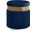 Yasmine Velvet Ottoman/Stool In Navy