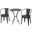 Yearn 3-Piece Bistro Set with Table and 2 Chairs In Black