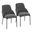 York Upholstered Chair Set of 2 In Dark Grey and Black