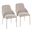 York Upholstered Chair Set of 2 In Latte and Oatmeal