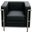 Cour Black Italian Leather Chair