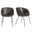Zach Armchair Set of 2 In Charcoal Gray Leatherette
