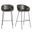 Zach Barstool Set of 2 In Charcoal Gray Leatherette