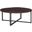 Zander Round Cocktail Table With Dual Metal Base In Dark Brown