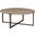 Zander Round Cocktail Table With Dual Metal Base In Grey