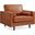 Zander Upholstered Leather Arm Chair In Caramel