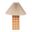 Zara 18 Inch Square Windowpane Stoneware Table Lamp with Pleated Linen Empire Shade In Terracotta