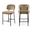 Zarelle Performance Fabric Upholstered Counter Stool Set of 2 In Black and Beige