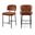Zarelle Performance Fabric Upholstered Counter Stool Set of 2 In Cognac and Black