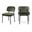 Zarelle Performance Fabric Upholstered Dining Chair Set of 2 In Black and Green