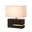 Zen 20 Inch White Linen Shade Reclining Table Lamp with Nightlight In Ebony and Weathered Brass
