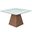 Zephry Wooden Square Dining Table In Walnut with White Marbled Top