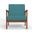Zephyr Slate Lounge Chair In Medium Brown and Turquoise