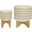 Zig-Zag Planter With Stand Set of 2 In White