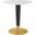 Zinque 28 Inch Artificial Marble Dining Table In Gold and White