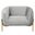 Zuno Modern Single Seater Sofa In Light Grey Velvet