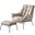 Zusa Accent Chair and Ottoman In Khaki Top Grain Leather