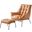 Zusa Accent Chair and Ottoman In Sandstone Top Grain Leather
