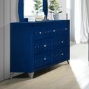Dante Upholstered Bed (Blue) (Queen)