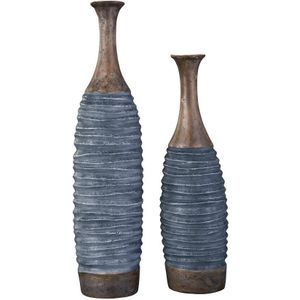 Blayze Antique Gray And Brown Vase Set of 2
