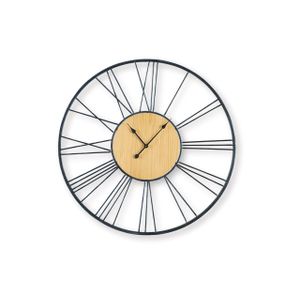 Brockett Wall Clock In Black and Natural