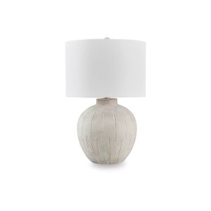 The appearance of Calbert Table Lamp In Warm Gray designed by Signature Design by Ashley in the interior design. This piece of furniture was selected by 1StopBedrooms from to add a touch of cosiness and style into your home. Sku: ASL-L235824.