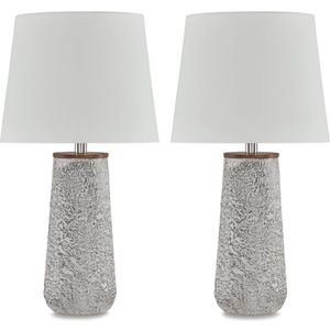 The appearance of Chaston Antique White Metal Table Lamp Set Of 2 designed by Signature Design by Ashley in the interior design. This piece of furniture was selected by 1StopBedrooms from to add a touch of cosiness and style into your home. Sku: ASL-L204464.