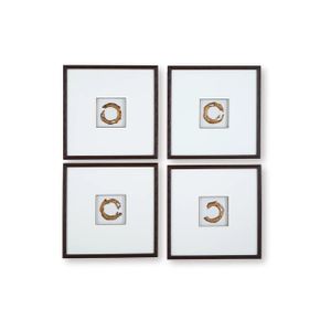 Dallbourne Wall Art Set of 4 In White and Gold