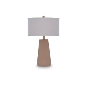 The appearance of Dellner Ceramic Table Lamp In Mocha designed by Signature Design by Ashley in the interior design. This piece of furniture was selected by 1StopBedrooms from to add a touch of cosiness and style into your home. Sku: ASL-L100854.