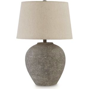 The appearance of Dreward Distressed Gray Paper Table Lamp designed by Signature Design by Ashley in the interior design. This piece of furniture was selected by 1StopBedrooms from to add a touch of cosiness and style into your home. Sku: ASL-L235694.