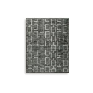 Elderland Washable Large Rug In Black and Gray