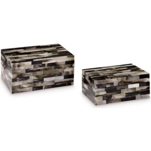 The appearance of Ellford Black/Brown/Cream Box Set of 2 designed by Signature Design by Ashley in the interior design. This piece of furniture was selected by 1StopBedrooms from to add a touch of cosiness and style into your home. Sku: ASL-A2000596.