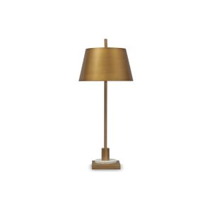 The appearance of Fritzburn Table Lamp In Gold/White designed by Signature Design by Ashley in the interior design. This piece of furniture was selected by 1StopBedrooms from to add a touch of cosiness and style into your home. Sku: ASL-L208444.