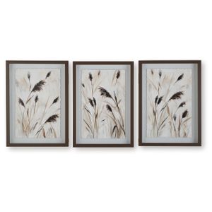 Honslow Wall Art Set of 3 In Brown/Black/White