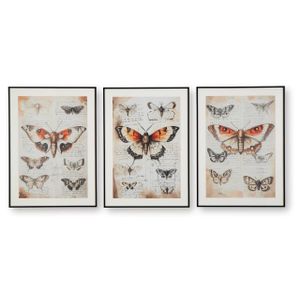 Jossletts Wall Art Set of 3 In Orange/Black/Ivory