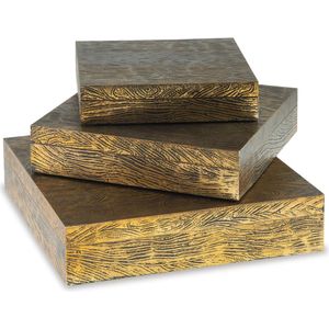 The appearance of Keldy Antique Brass Box Set of 3 designed by Signature Design by Ashley in the interior design. This piece of furniture was selected by 1StopBedrooms from to add a touch of cosiness and style into your home. Sku: ASL-A2000490.