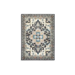 The appearance of Leningston 8' x 10' Washable Rug In Black/Cream/Blue designed by Signature Design by Ashley in the interior design. This piece of furniture was selected by 1StopBedrooms from to add a touch of cosiness and style into your home. Sku: ASL-R407061.
