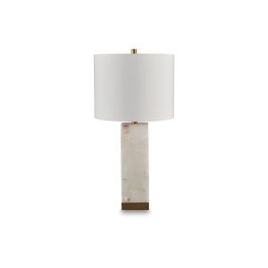 Linderfield Table Lamp In White/Gold