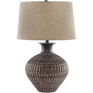 The appearance of Magan Antique Bronze Metal Table Lamp designed by Signature Design by Ashley in the interior design. This piece of furniture was selected by 1StopBedrooms from to add a touch of cosiness and style into your home. Sku: ASL-L207354.