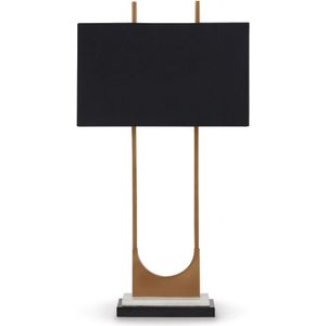 The appearance of Malana Brass Finish Metal Table Lamp designed by Signature Design by Ashley in the interior design. This piece of furniture was selected by 1StopBedrooms from to add a touch of cosiness and style into your home. Sku: L208254.