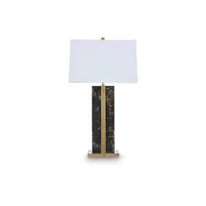 Neonish Marble Table Lamp In Black and Gold