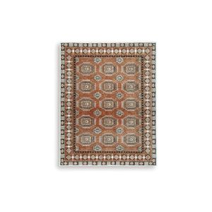 Qaabiz 7'8" x 10' Area Rug In Sienna/Ivory/Black