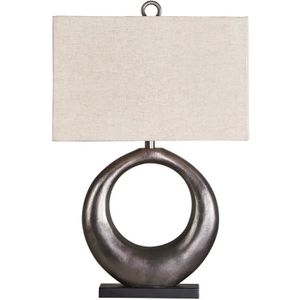 The appearance of Saria Antique Silver Finish Table Lamp designed by Signature Design by Ashley in the interior design. This piece of furniture was selected by 1StopBedrooms from to add a touch of cosiness and style into your home. Sku: ASL-L207394.
