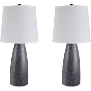 The appearance of Shavontae Gray Poly Table Lamp Set Of 2 designed by Signature Design by Ashley in the interior design. This piece of furniture was selected by 1StopBedrooms from to add a touch of cosiness and style into your home. Sku: ASL-L243004.