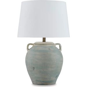 The appearance of Shawburg Table Lamp In Antique Green designed by Signature Design by Ashley in the interior design. This piece of furniture was selected by 1StopBedrooms from to add a touch of cosiness and style into your home. Sku: ASL-L100814.